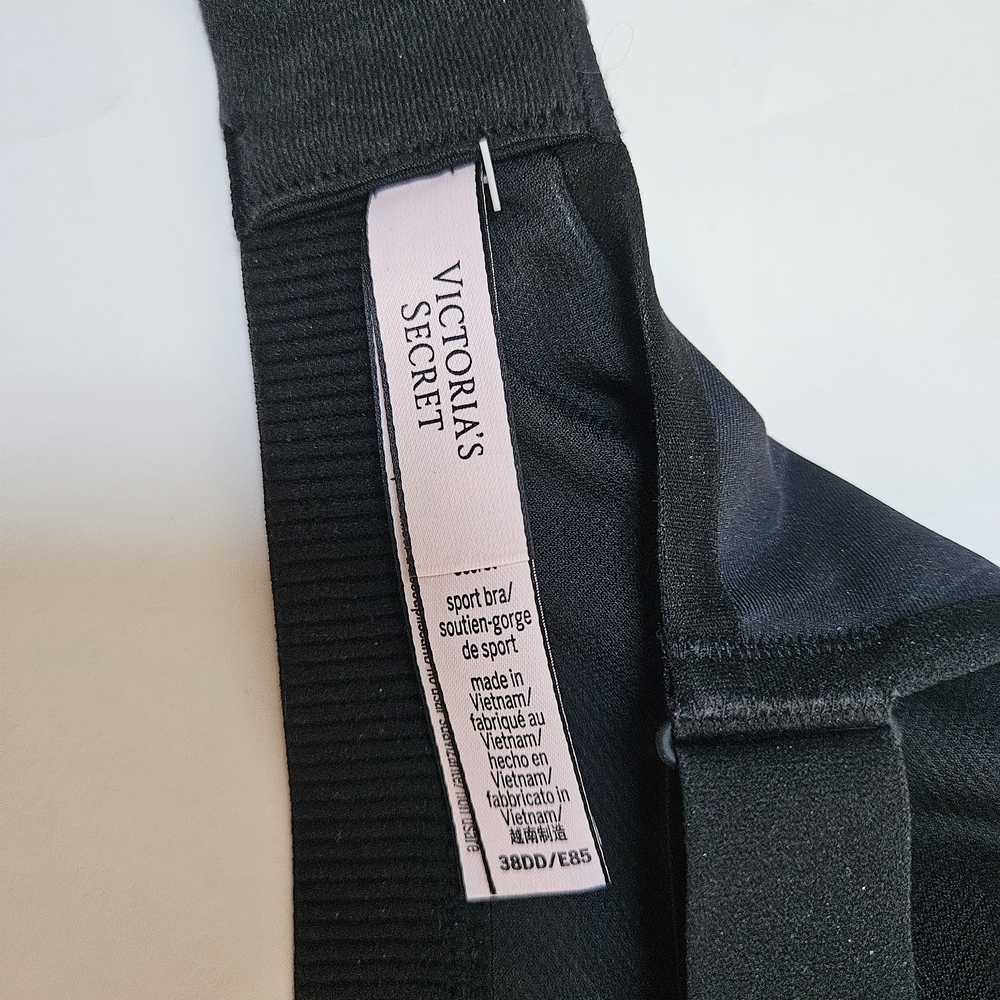 Victoria's Secret Black and Gray Sports Bra Racerback 38DD - Picture 4 of 7